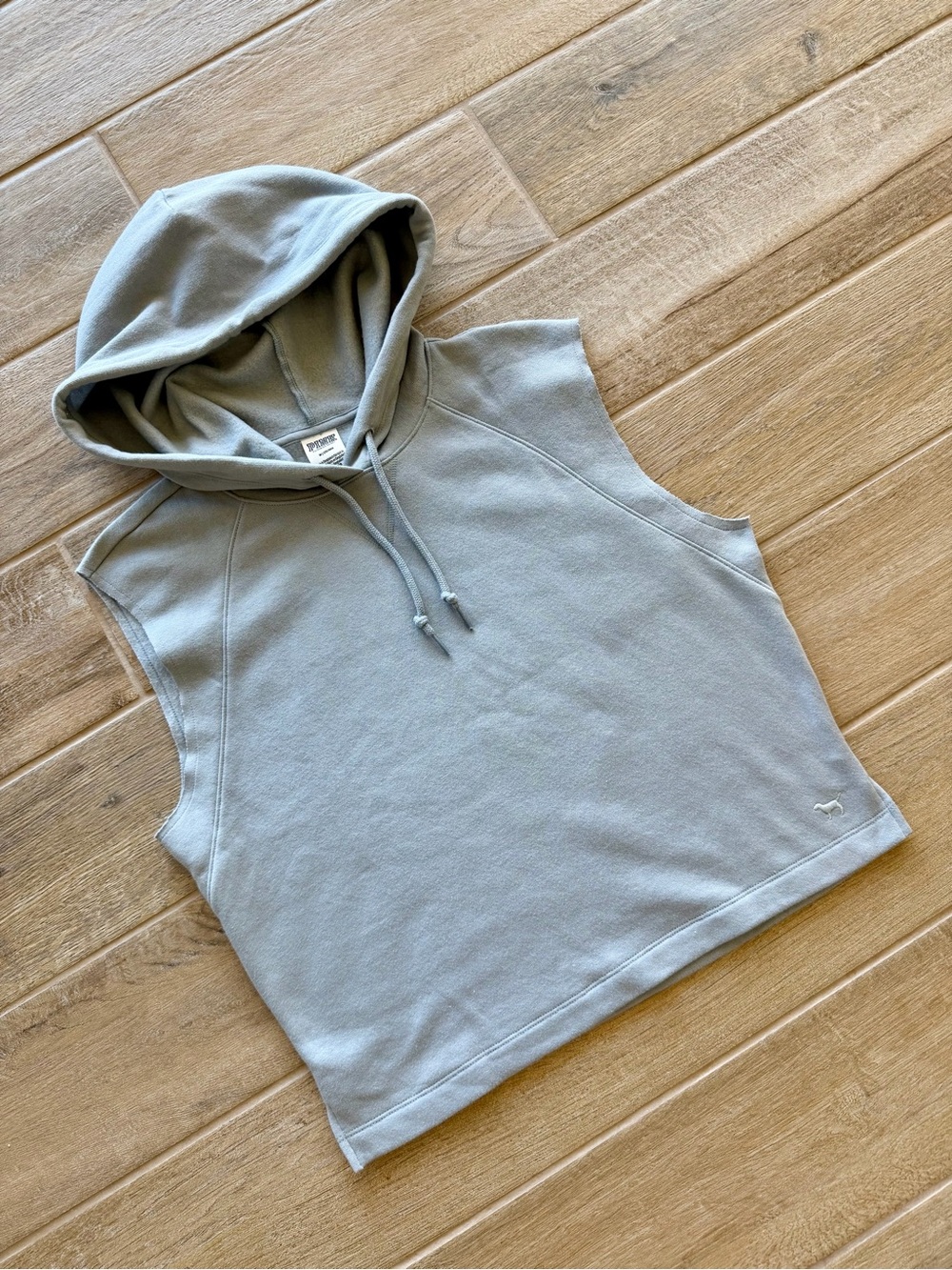 NWOT PINK Victoria's Secret Sleeveless Hooded Sweatshirt-Size Medium